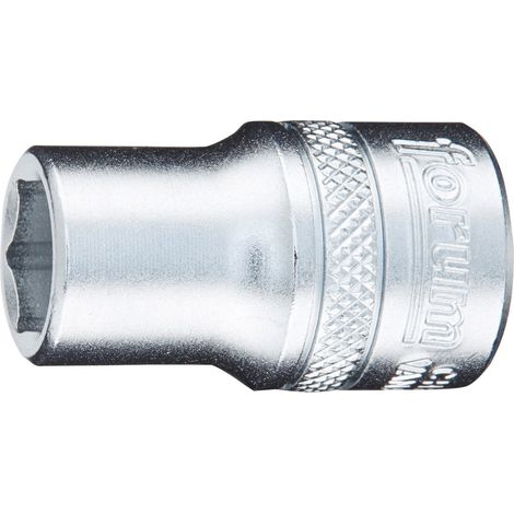 Douille 1/2'', 6 pans, Cote s/plats : 15 mm, Long. 40,0 mm (1/2)