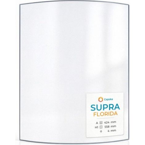 Vitre Supra FLORIDA - Verre Courbe pour poêle à bois - 424 x 558 mm (A x H) - 4 mm (1/5)