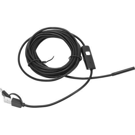 Câble flexible 5.5mm AN100-5.5, endoscope 3-en-1 1m pour smartphone Android, caméra d'inspection industrielle pour tuyaux, canalisations, automobile, diagnostic visuel étanche (1/5)