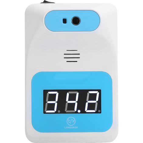 Thermomètre infrarouge mural sans contact, thermomètre frontal numérique pour corps humain, détecteur de température précis avec écran LCD. (1/5)