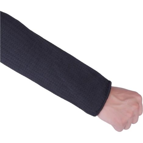 Gants résistants aux coupures, Niveau 5 HPPE Cut Arm Sleeve Résistant Anti-crevaison Travail Protection Fingerless Arm Sleeve Cover Cut Protection Arm Coupe extensible confortable. ( Color : Black 40c (1/5)