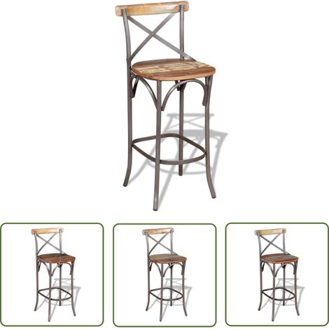 INLIFE Tabouret de bar Bois de récupération massif (1/5)