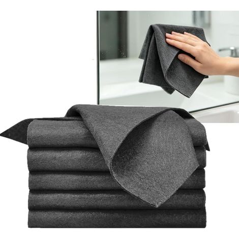 Lot de 6 chiffons de nettoyage magiques épais, sans taches d'eau, s, ultra doux, non rayés, lavables, utilisés pour la maison, la cuisine, les voitures, les fenêtres, le verre, le (1/5)