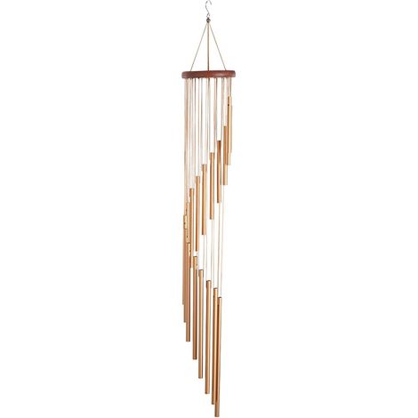 Carillon Éolien Extérieur, Carillon À Vent De Jardin, avec 18 Tubes en Alliage D'aluminium, Musical Wind Chimes, Ornement (Doré) (1/5)