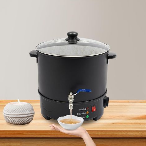 Poêle à cire fondue de grande capacité 10l, four à bougies commercial électrique avec robinet, plage de température 50 - 100 ° C (1/5)