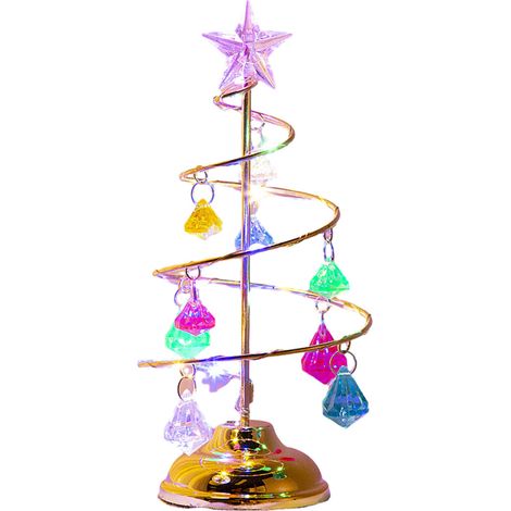 Arbre De Noël Lumineux - Décoration De Table En Cristal Avec LED - Veilleuse De Nuit Pour Chambre Et Salon - 1 Pièce (1/5)