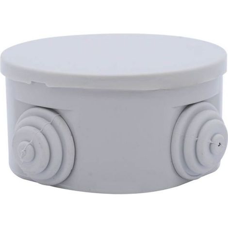 Boite de dérivation ronde étanche IP44 Ø70x40mm, 4 entrées souples (1/2)