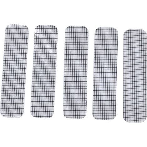 Lot de 20 patchs de réparation pour moustiquaires de fenêtres et portes, en acier inoxydable, auto-adhésifs, avec ruban adhésif en maille pour réparer les déchirures et les trous. (1/5)