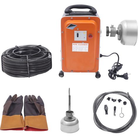Máquina desatascadora, motor de 750 W, alcance de 20 metros, color naranja. (1/2)