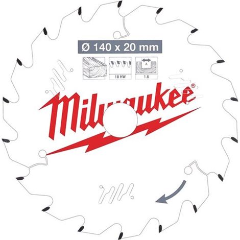 MILWAUKEE PIŁA TARCZOWA 140x20x18z DREWNO - SZYBKIE CIĘCIE CSB P W (1/2)