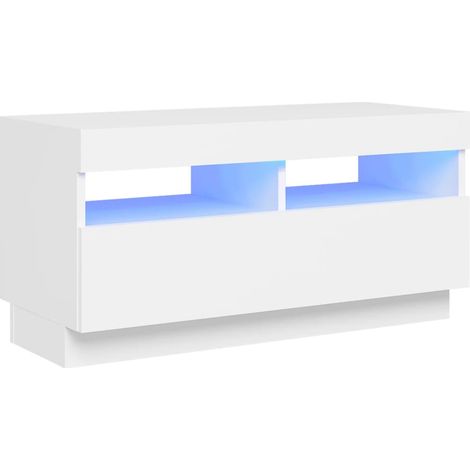 Mobile TV multimediale scaffale per televisione televisione buffet sala da pranzo soggiorno camera da letto con luci a LED 80 x 35 x 40 cm bianco 020026617