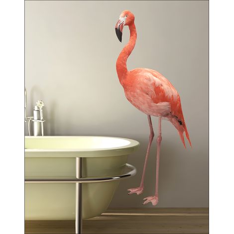 Sticker mural Flamant Rose, Photo Décor 56x158cm - Décoration Murale Originale et Unique (1/2)