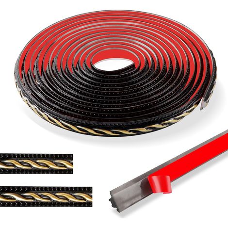 600cm Moulure Murale Vintage Pattern 3d-Flexible Moulure Decorative Auto-AdhéSif,ImperméAble Moulure Plafond,Moulure Adhesive IdéAl Pour La Porte,La DéCoration De La Maison(2cm-Noir-Or) (1/5)