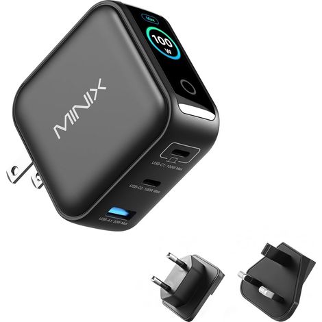 Chargeur USB c 100w, 3 Port GaN Charger with Smart Display and Touch Control, Powerful 100W Fast Charging for 17/16 Series, Pixel, Laptop, and More (1/5)