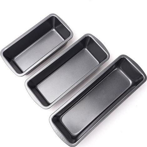 Teglia per il pane, teglia lunga per il pane, teglia antiaderente, teglie rettangolari per il pane, set da 3 (1/5)