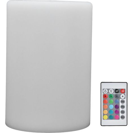 Crezuo Lampada da notte a LED con telecomando, 16 colori, 4 modalità RGBW, lampada da scrivania cilindrica per camera da letto e comodino-Crezuo