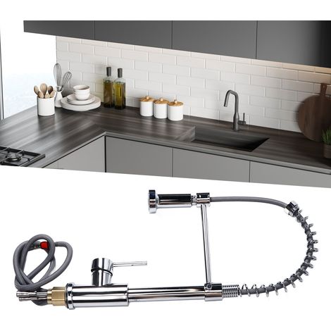 Évier de cuisine/lavabo/lavabo extractible avec eau chaude et froide, conception télescopique rotative multifonctionnelle, robinet à ressort en acier inoxydable (1/5)