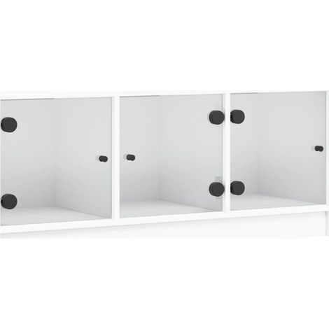 Maison Exclusive - TV-Schrank mit Glastüren Weiß 102x37x42 cm