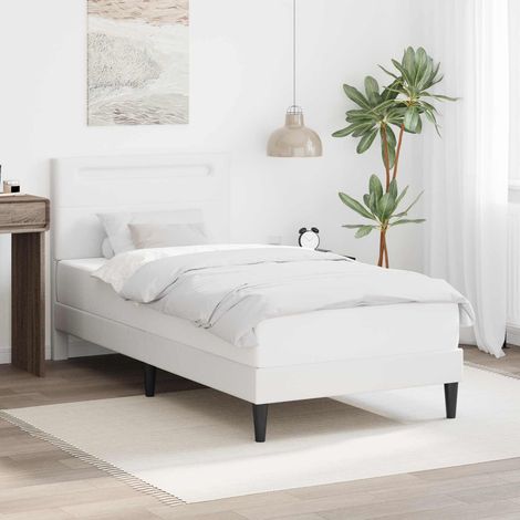 Struttura del letto con testiera Bianco 90 x 190 cm Similpelle vidaXL (1/5)