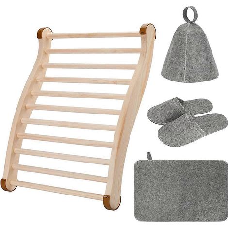 Fauteuil de sauna en bois confortable avec dossier et design en forme de S (1/5)