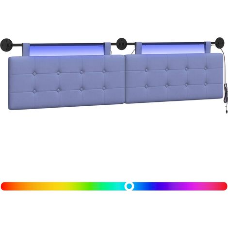 Maison Exclusive - Testiera sospesa Con luce LED Blu jeans Tessuto (1/5)