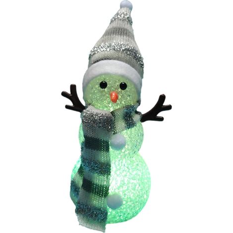 Bonhomme de neige lumineux, décoration lumineuse bonhomme de neige à LED à couleurs changeantes, pour (1/4)