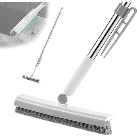 Brosse à Coulis avec Long Manche(145cm),3 en 1 Nettoyeur de Carrelage et de Joints de Sol avec Poils Rigides,180° Tête Pivotante,Brosse de Nettoyage pour Carreaux,Salle de Bain,Cuisine,Douche,Plinthes (1/5)