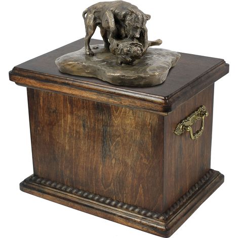 Pit Bull Fight - eine Urne für Hundeasche, eine Urne mit einer Statuette, eine elegante Urne im klassischen Stil von Art-Dog