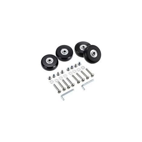 Stück 50x18 mm Koffer-Ersatzrollen, Gummilenkrollen, Radlager, Reparaturset, Schraubenschlüssel und Achsschrauben, Schwarz (1/5)