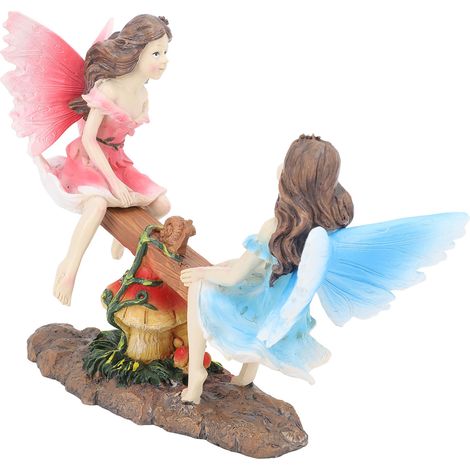 Statue de fée bascule en résine, figurine réaliste pour décoration jardin, maison, salon, bureau. (1/5)