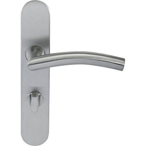Paire de Poignées de porte KLOSE besser Inox 304  sur Plaque  "Romy Vague"  Condamnation sans voyant