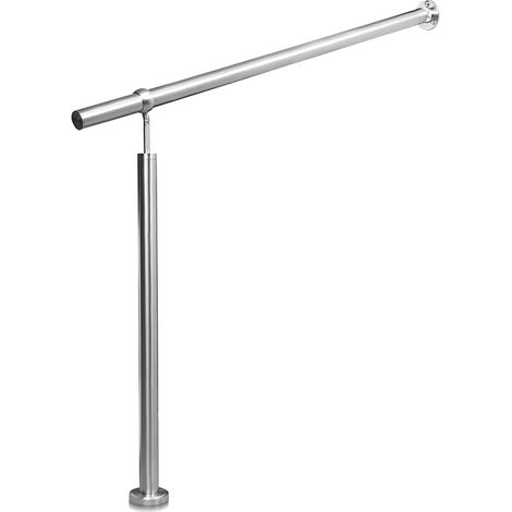 Randaco Pasamanos de acero inoxidable para escaleras exteriores/interiores Ángulo ajustable para montaje en pared 160cm