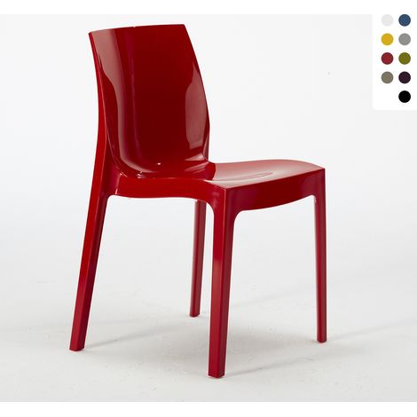 Silla para Cocina y Bar Ice Grand Soleil de Polipropileno Apilable - Rojo (1/5)