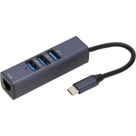 Vvikizy 4-in-1-USB-C-Hub mit Gigabit-RJ45-Ethernet-Anschluss und 3 USB-Anschlüssen (1/4)