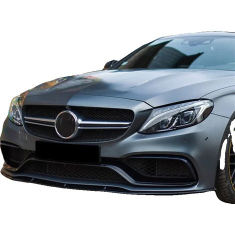 Difusor de labio para parachoques delantero, plástico ABS de alta resistencia, compatible con Mercedes-Benz Clase C 2015-2022, kit de varias piezas, aerodinámica mejorada, fácil instalación. (1/5)