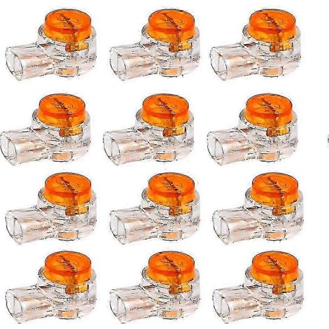 Connecteurs pour câbles téléphoniques, 200 pièces, bornes de câble réseau K1 à bouton transparent orange rempli de gel étanche (1/4)