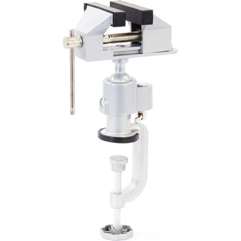 XPOtool Mini Tischschraubstock 78 mm Backenbreite 50 mm Spannweite 360° drehbar, Werkbank Schraubstock aus Aluminium