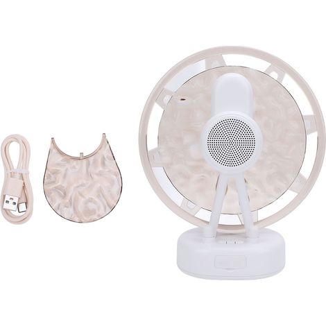 Veilleuse Grande Roue Multicolore avec Télécommande Dynamique Projecteur d'Ondes Océanes et Haut-parleur Bluetooth Blanc (1/5)