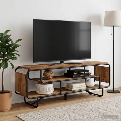 vidaXL Soporte de TV 140 x 36 x 45 cm Madera envejecida (1/5)