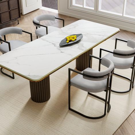 Wahson Dining Chairs Set of 4, Velvet Upholstered Kitchen Chairs, Modern Dining Room Chairs, Grey