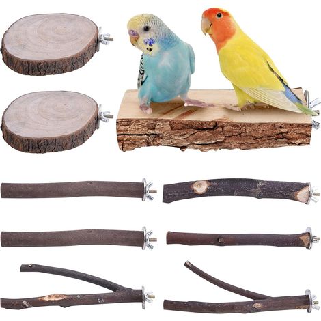 Natural Bird Perches - Wooden Bird Perch, Standing Bird Cage Accessories, Perch, Parakeet, Bird Toys Swing for (1/5)