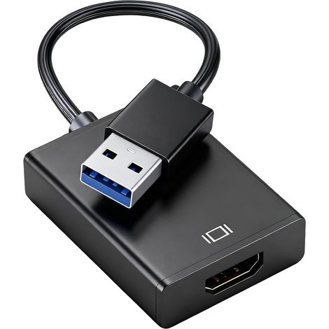 USB-zu-HDMI-Konverter (USB 3.0/2.0 zu HDMI 1080p) für Windows XP/7/8/8.1/10/11 (nicht kompatibel mit Mac & Vista) – Full-HD-Video- und Audio-Konverter für mehrere Monitore, kompatibel mit PC, HDTV und (1/5)