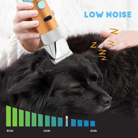 Tondeuse pour chien 400W Tondeuse Chien Tondeuse à Moutons Électrique Rechargeable Tête de Coupe Peigne Limite Intégrés Amovible 5H en Veille Faible Bruit (1/3)