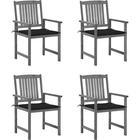 Chaises de metteur en scène avec coussins 4 pcs Gris Acacia 7 (1/5)