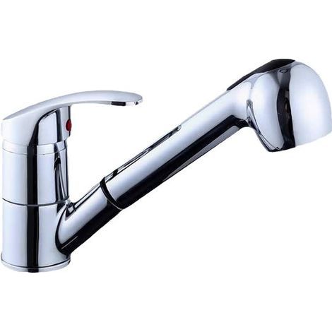 Pull-Out Kitchen Mixer Tap, Kitchen Faucet with 2 Spray Modes, Pull-Out Sprayer, 360° Swivel Kitchen Mixer Tap (1/5)