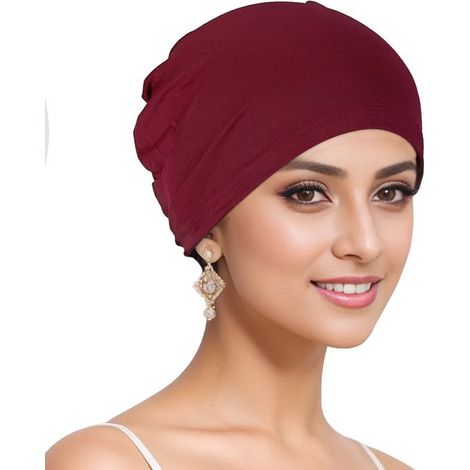 Gorro de mujer, pañuelo suave antideslizante, elástico, transpirable, gorro plisado para las cuatro estaciones, azul marino (1/5)