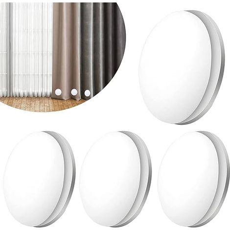 Shower curtain weights, 4 pairs of magnetic shower curtain weights, solid shower curtain weights with magnet, waterproof for curtains, tablecloths, shower curtains (white) (1/5)