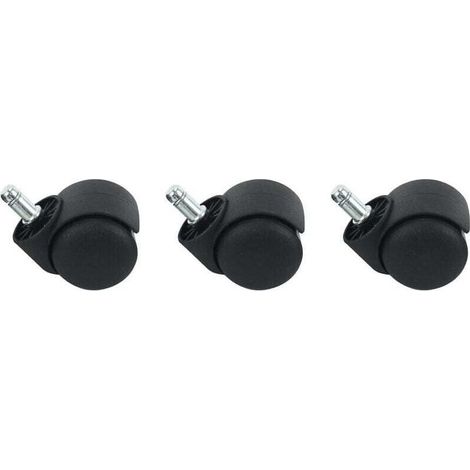 Jeu De 5 Roulettes Pour Chaise De Bureau 50mm Noir (1/3)