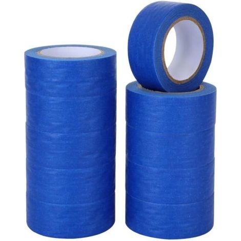 10 Rouleaux Ruban de Masquage Peinture Bleu, Bande de Masquage 24 MM x 20 M, Bande de Masquage pour un Collage propre des Films de Masquage (1/5)
