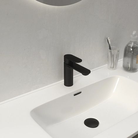 Miscelatore lavabo senza scarico nero opaco Kerry (1/4)